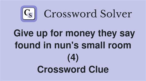 small room crossword clue|Crossword Clue: small room. Crossword Solver